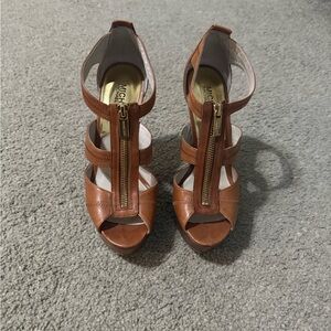 Michael Kors Brown Leather Women's Sandals